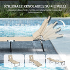 Outsunny Folding Sun Lounger with Padded Face Hole and Reclining Backrest, Beige