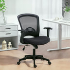 Breathable Mesh Office Chair, Height-Adjustable Reclining, 65 x 59 x 92.5-102.5 cm, Black