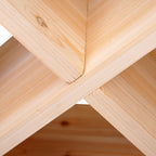 HOMCOM Bottle Rack Cabinet for Wines and Spirits 24 Bottles, 4 Sections Natural Wood, 50 x 26 x 50cm - Borgè