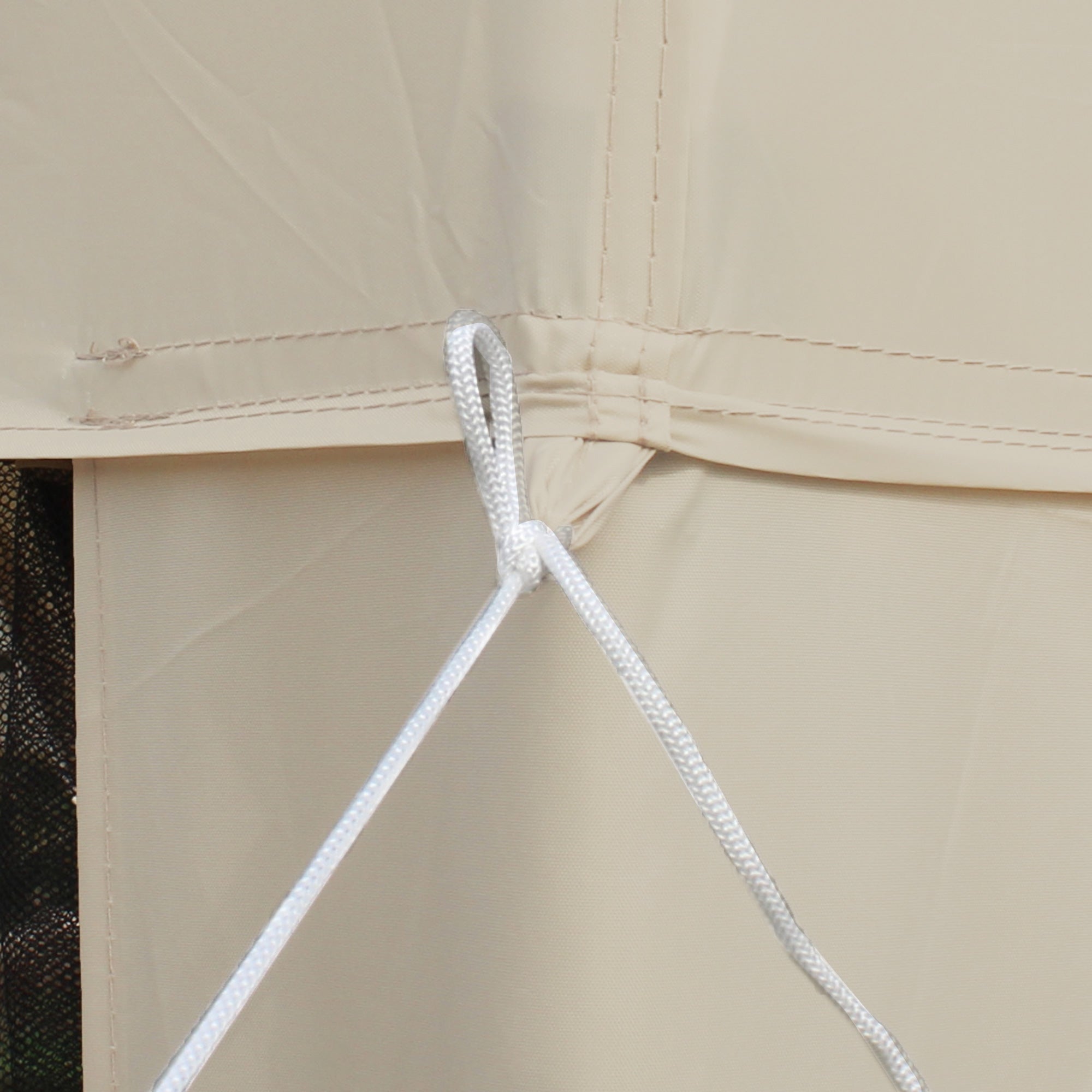 Garden Gazebo 3x3m with Mosquito Net, Double Roof and Metal Frame, Beige - Borgè