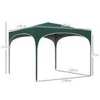 Gazebo, Adjustable Height Garden Gazebo with Drainage Holes and Carry Bag, Metal, Green - Borgè