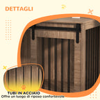 Large Dog House with Sliding Door for Indoor Wooden, 98x58x61cm, Brown