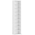 HOMCOM CD Rack with 6 Adjustable Shelves, 260 CDs/120 DVDs Capacity, 33x24x140 cm, White
