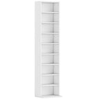 HOMCOM CD Rack with 6 Adjustable Shelves, 260 CDs/120 DVDs Capacity, 33x24x140 cm, White