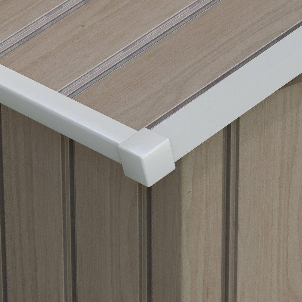 Metal Garden Shed with Vents and Double Sliding Door, 2.1x1.3m, Light Brown