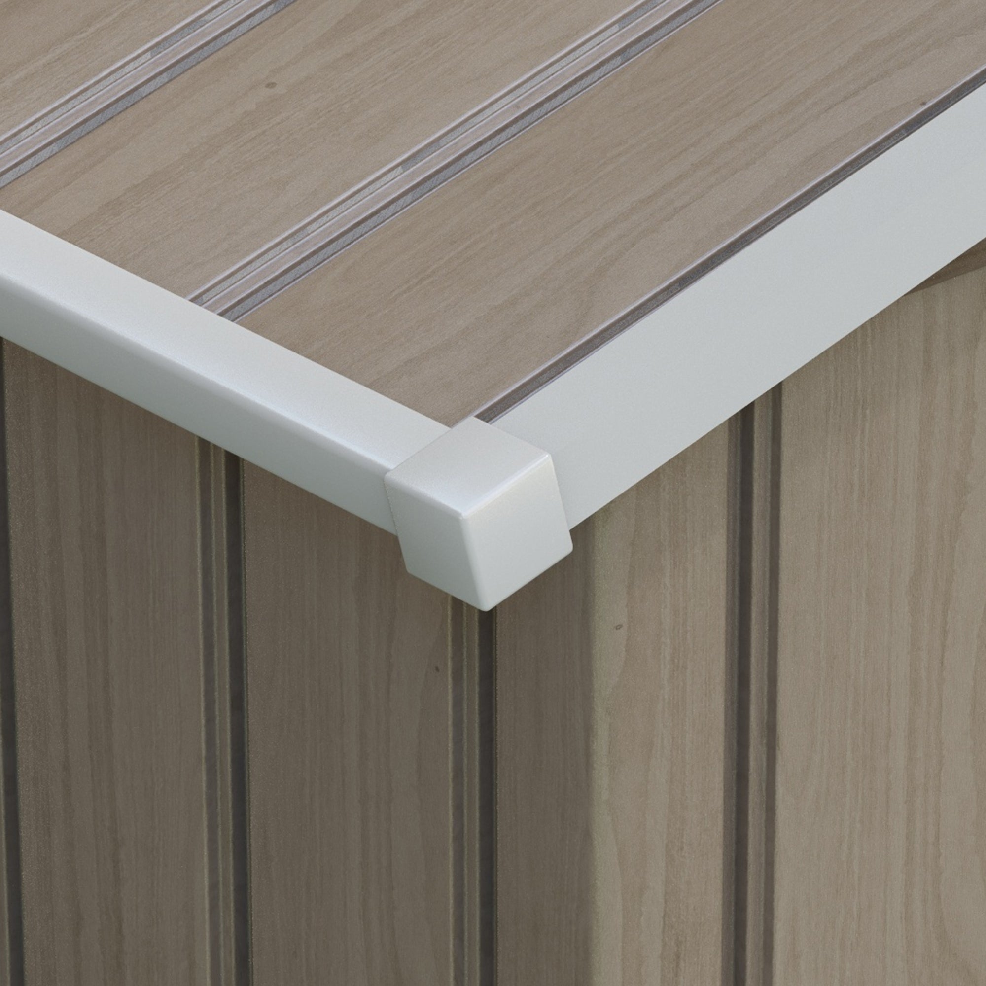 Metal Garden Shed with Vents and Double Sliding Door, 2.1x1.3m, Light Brown