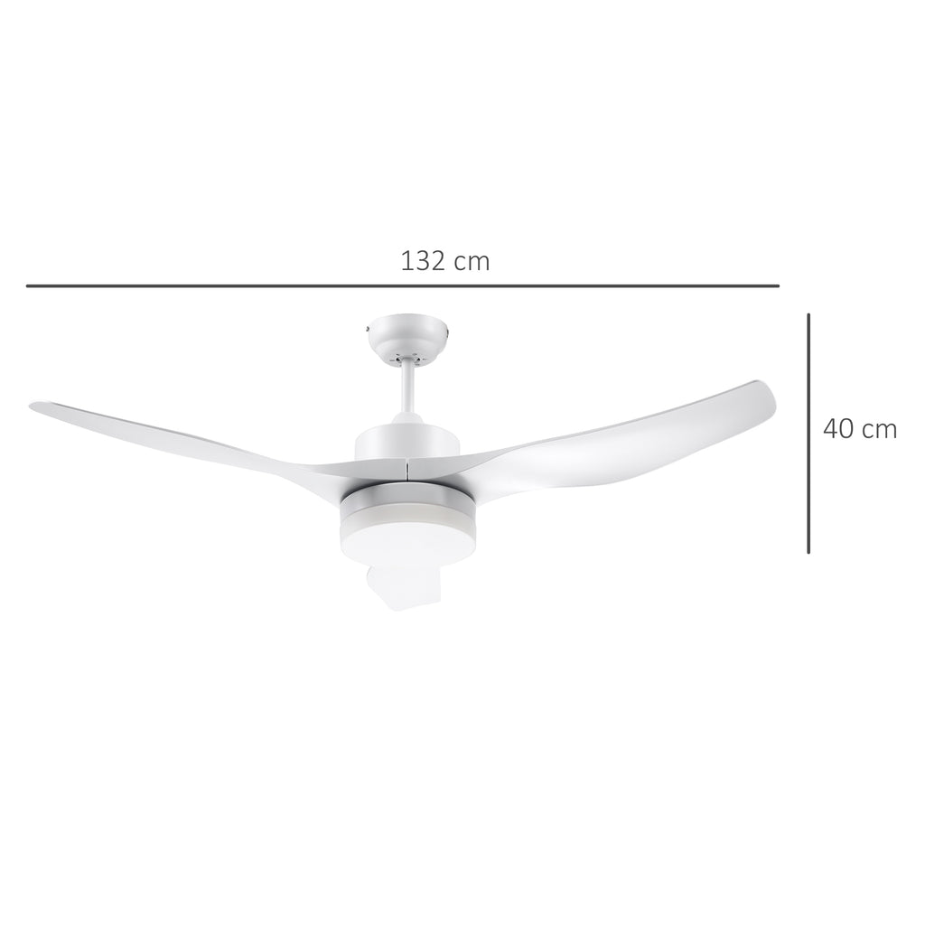 Ceiling Fan with 3-Mode LED Light and Remote Control, 6 Speeds, Φ132x40cm