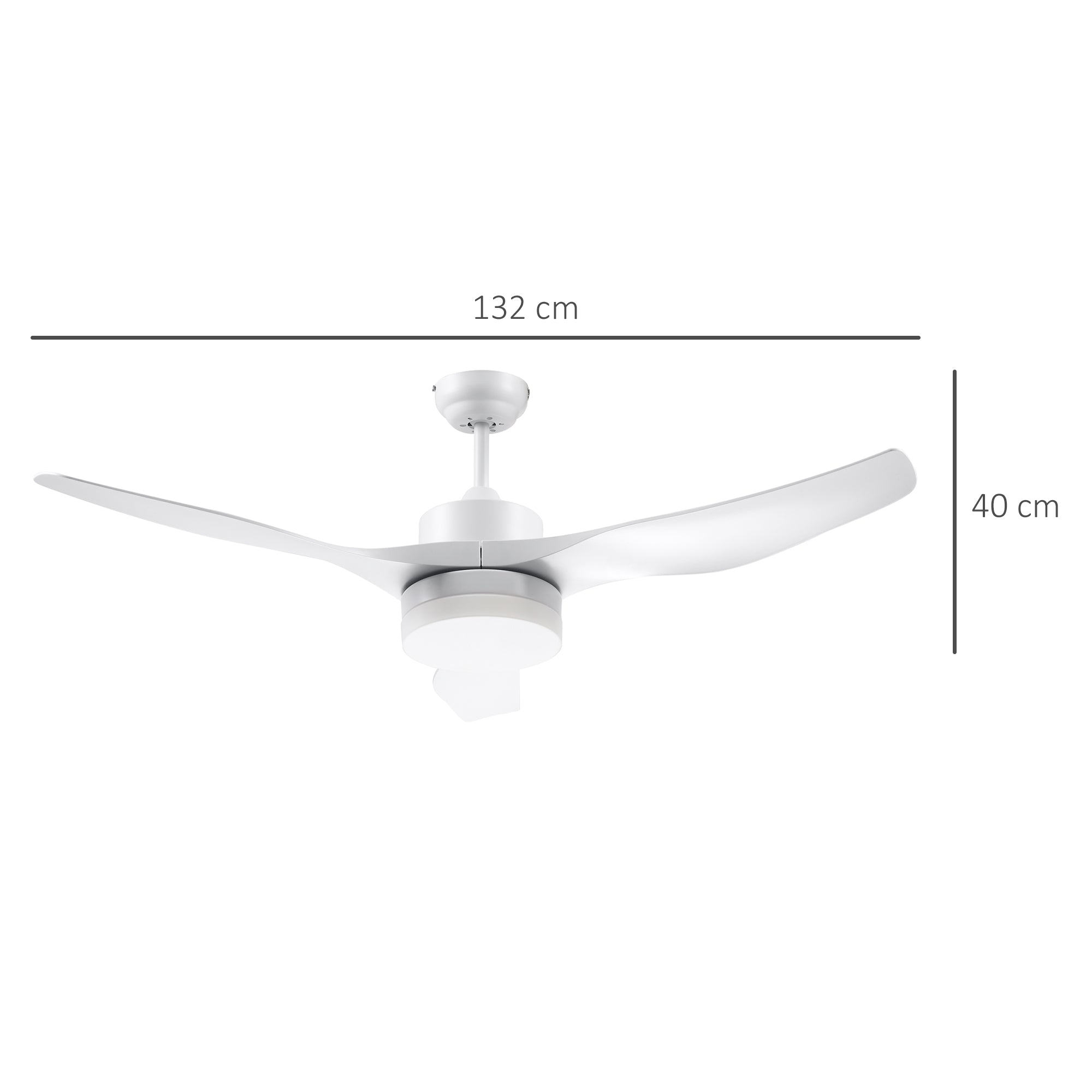 Ceiling Fan with 3-Mode LED Light and Remote Control, 6 Speeds, Φ132x40cm