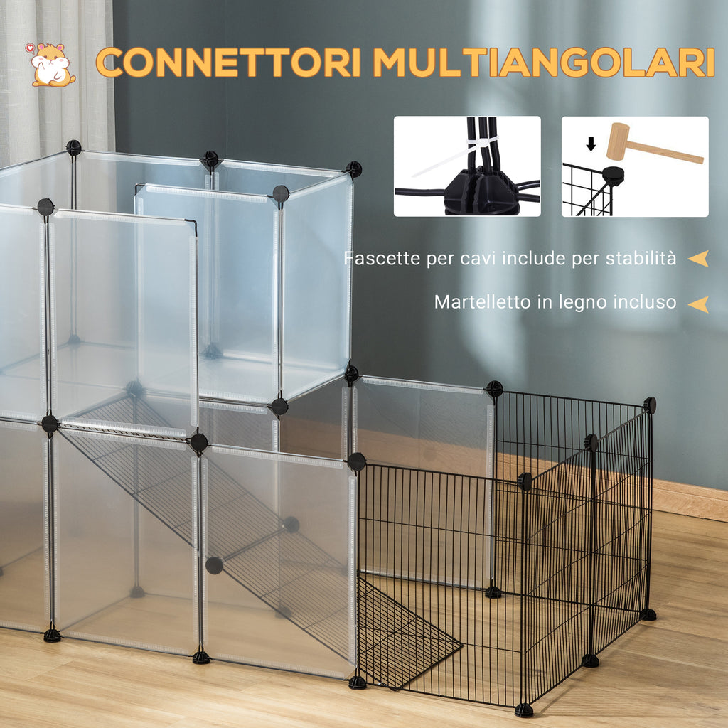 Modular Enclosure for Rabbits and Small Animals, 27 Steel and Resin Panels