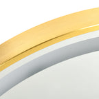 Bathroom Mirror with LED Light, 3-Tone Adjustable Brightness and Memory Function, Ø60 cm, Gold