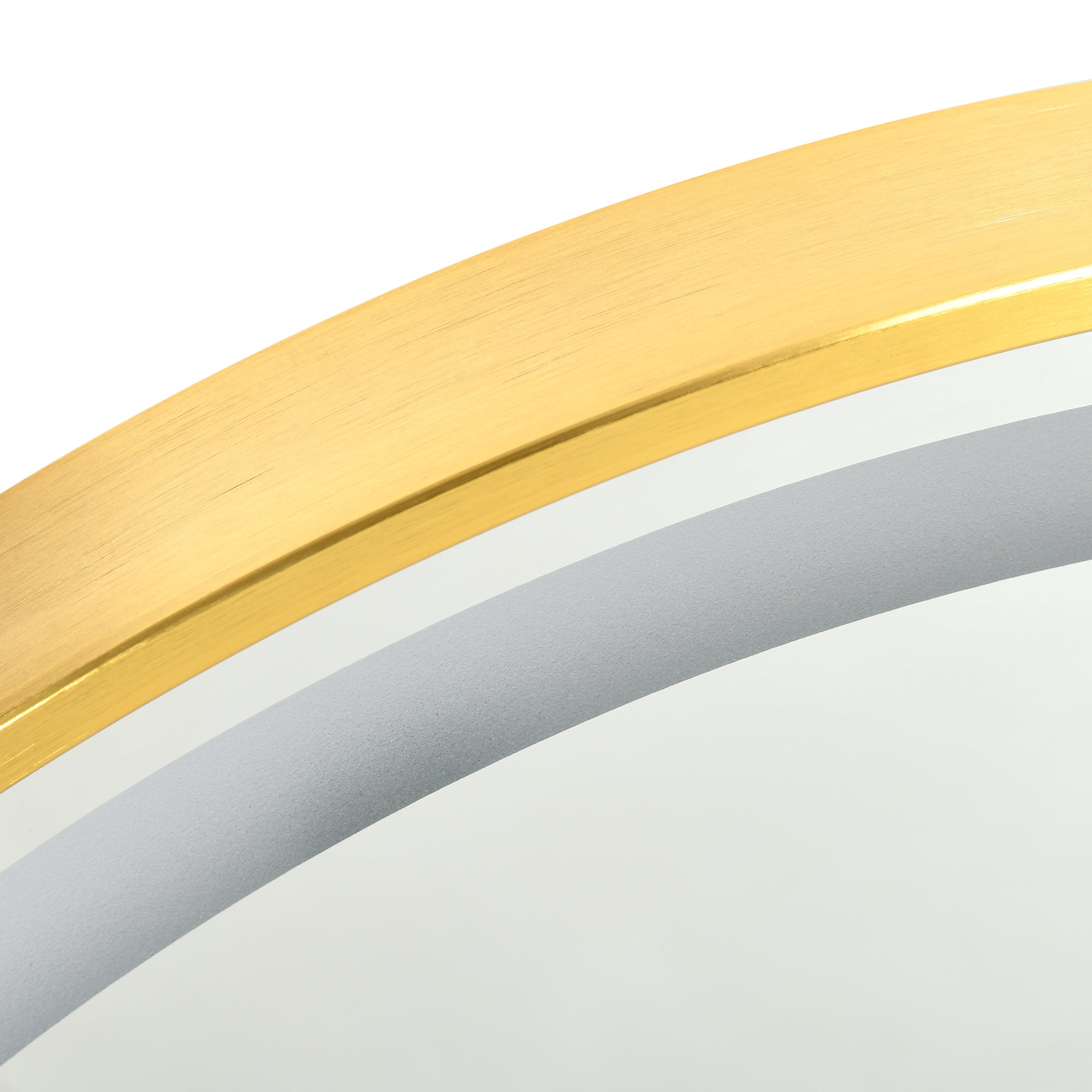 Bathroom Mirror with LED Light, 3-Tone Adjustable Brightness and Memory Function, Ø60 cm, Gold