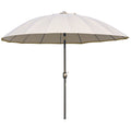 Outsunny 2.5x2.5m Garden and Terrace Umbrella with Crank, 18 Ribs and Tilting Head, Cream