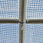 3x2x2m Steel Greenhouse with PE Cover, Zip Doors and Mesh Windows, White - Borge' Group Limited
