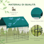 Pawhut cage for outdoor rabbits and interior with a house with roof, 220x85x103cm, green - Borgè