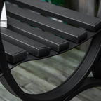 Outsunny 2-Seater Steel and Cast Iron Garden Bench with Armrests and Decoration, 128x58.5x85cm, Black