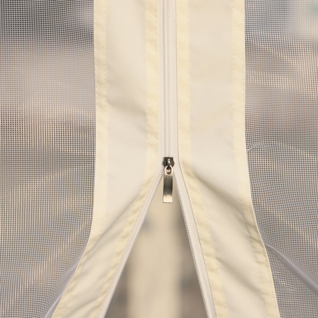 3x3m Garden Gazebo with Mosquito Net, Steel Frame and Double Canopy, White