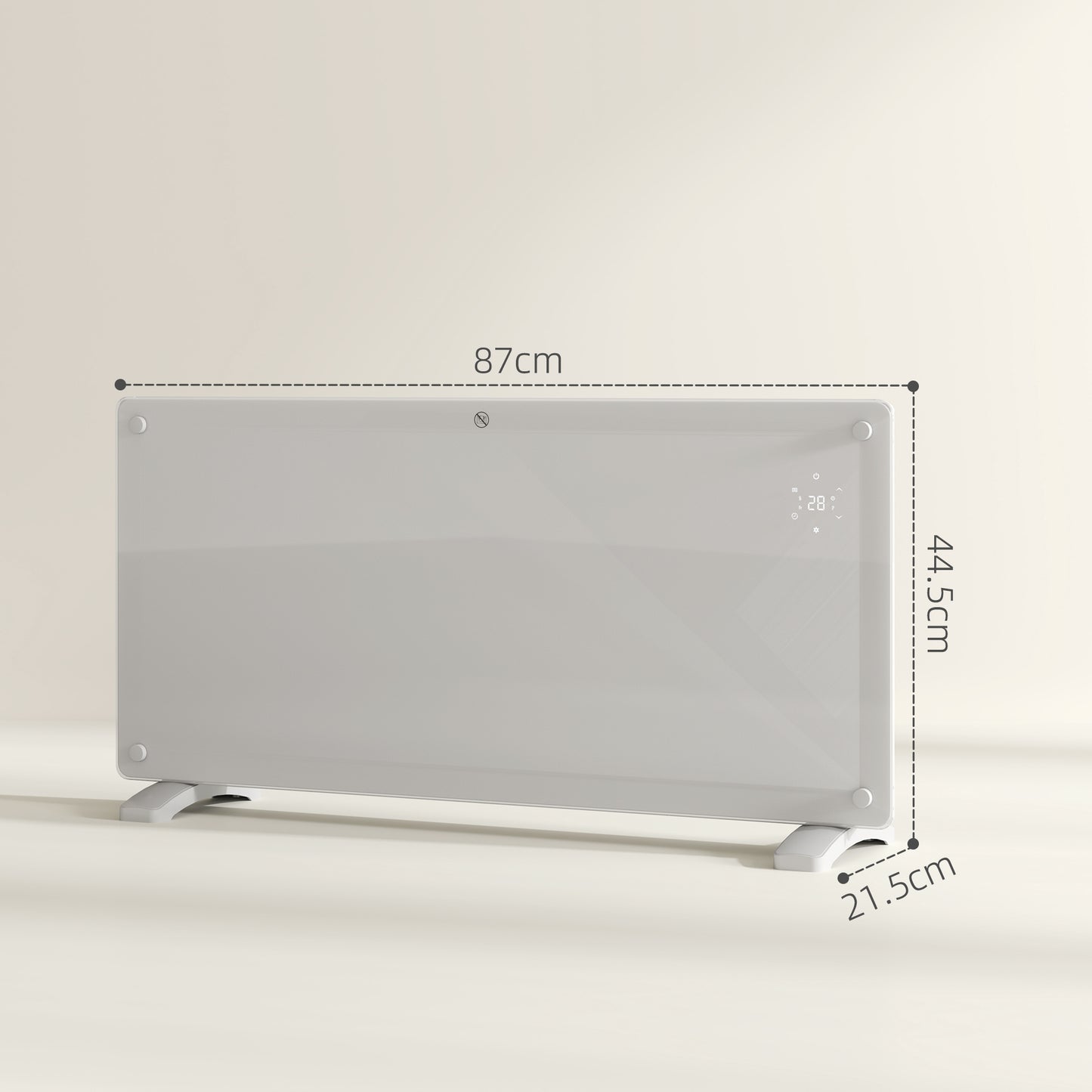 Convection Heater 2000W with Adjustable Temperature with Remote Control and Timer, 87x21.5x44.5 cm, White