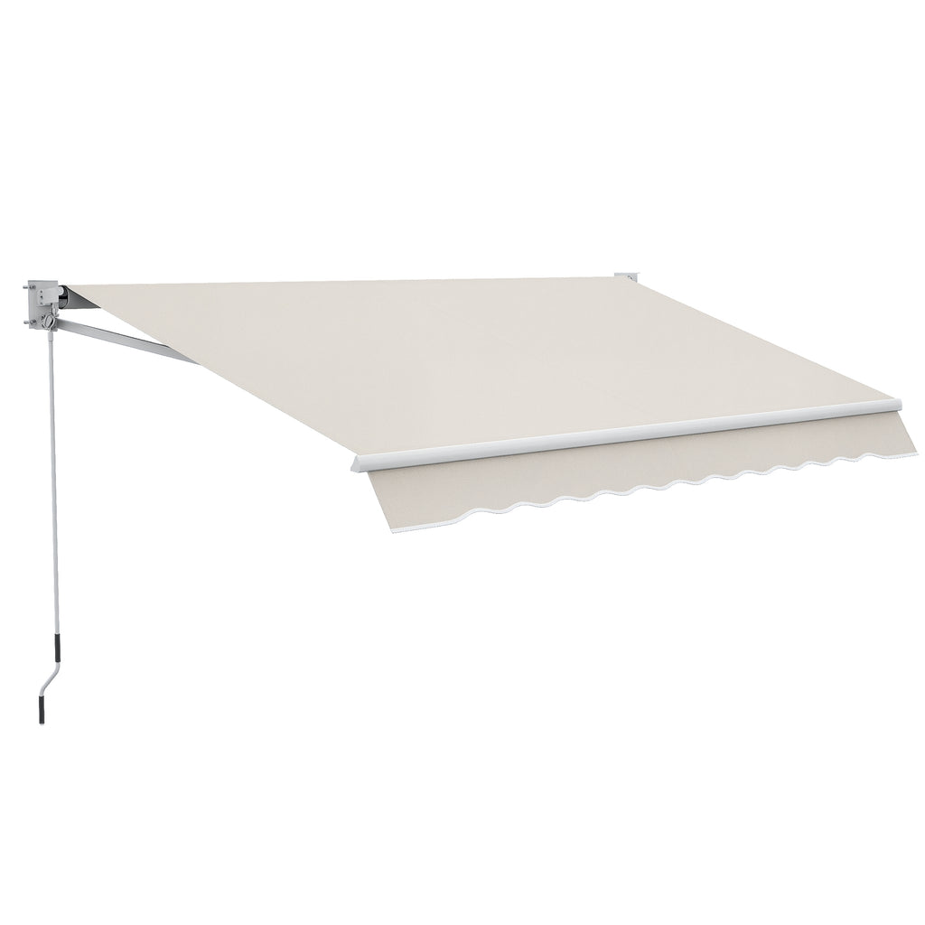 Outsunny 2x2.5m Manually Operated Awning in Aluminum and Polyester, Cream