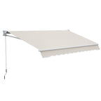 Outsunny 2x2.5m Manually Operated Awning in Aluminum and Polyester, Cream