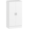 6-Tier Adjustable Shoe Rack in White Wood, 55x35x108 cm