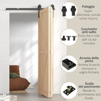 Black Carbon Steel Folding Sliding Door Kit 122x0.5x4cm