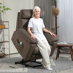 Lift Reclining Massage Chair with Heat and Dual Motors, Dark Brown