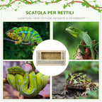 Wooden Reptile Terrarium with Sliding Glass Doors and Mesh Panels, 40x80x40 cm