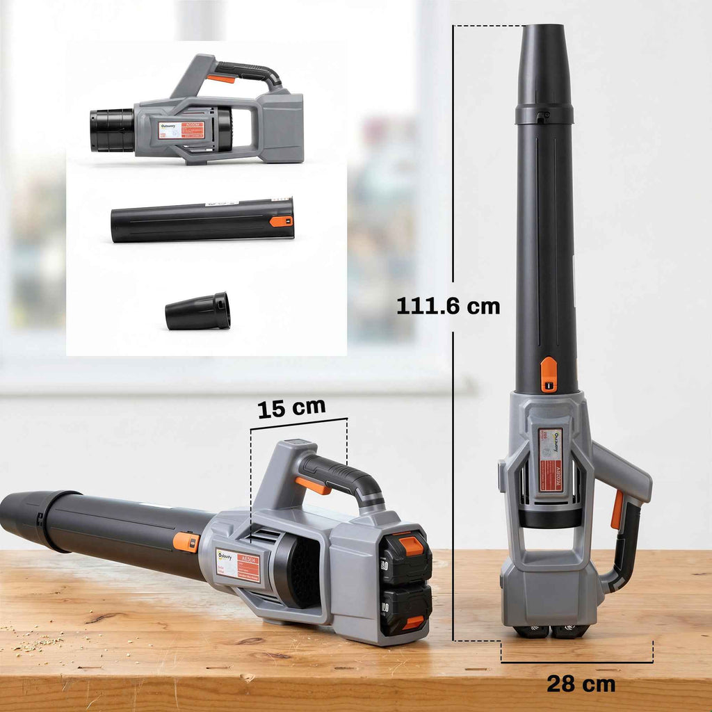 Outsunny 36V Cordless Leaf Blower, 2 x 4000mAh Batteries, Charger Included, Lightweight Model.