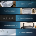 Ice Maker 9 Cubes in 6-12 Minutes with Basket and Scoop Included, 23.8x30.5x29 cm, Black