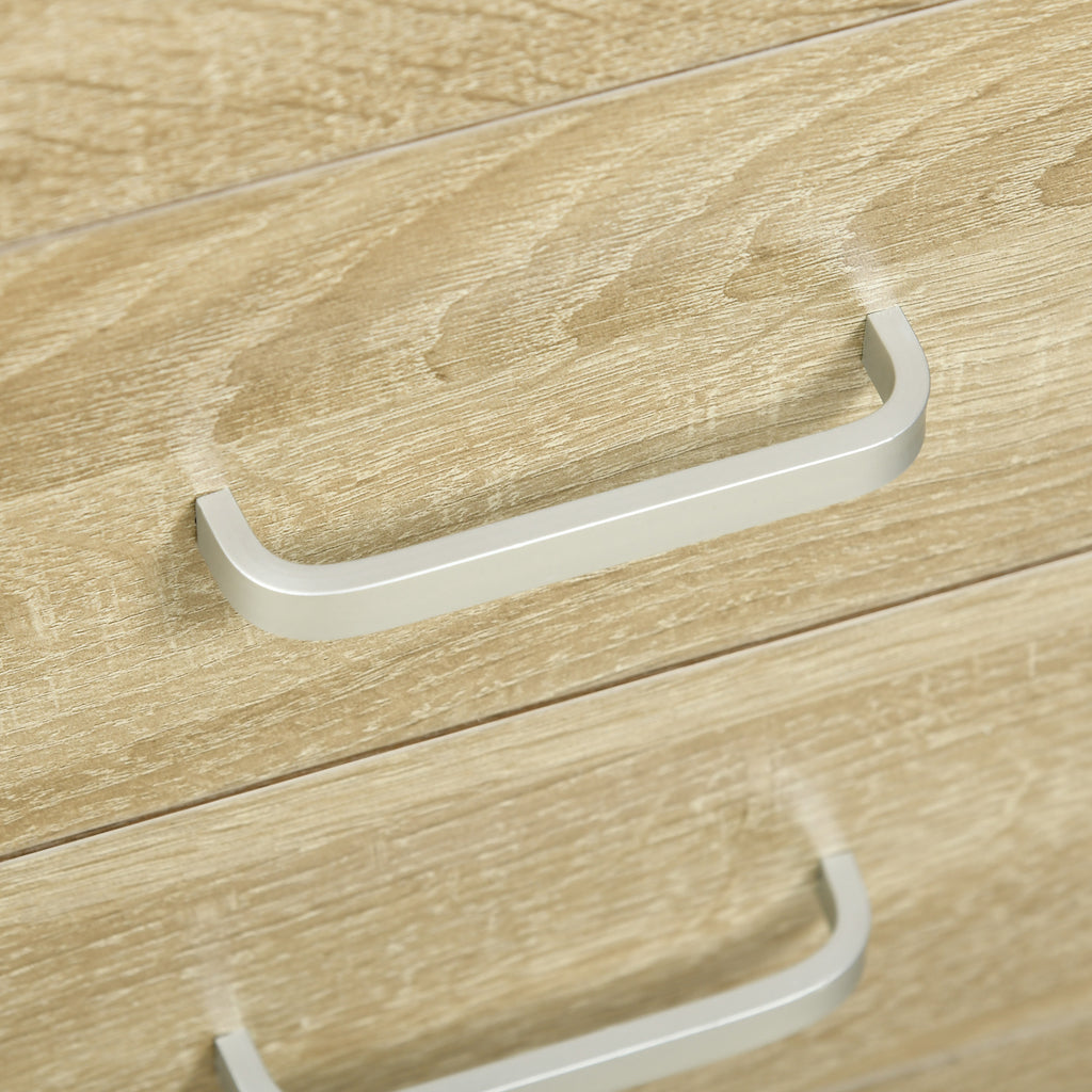 HOMCOM Wooden Desk for Bedroom or Office with 2 Drawers and 2 Keys, 110x50x76cm, White