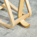 Rocking Kneeling Chair in Linen-Effect Fabric and Birch Wood, 51x84x93 cm, Black