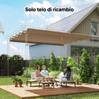 Outsunny Gazebo Pergola Roof with 10 Drainage Holes in Polyester, 250x255 cm, for 3x3m Pergola, Light Brown