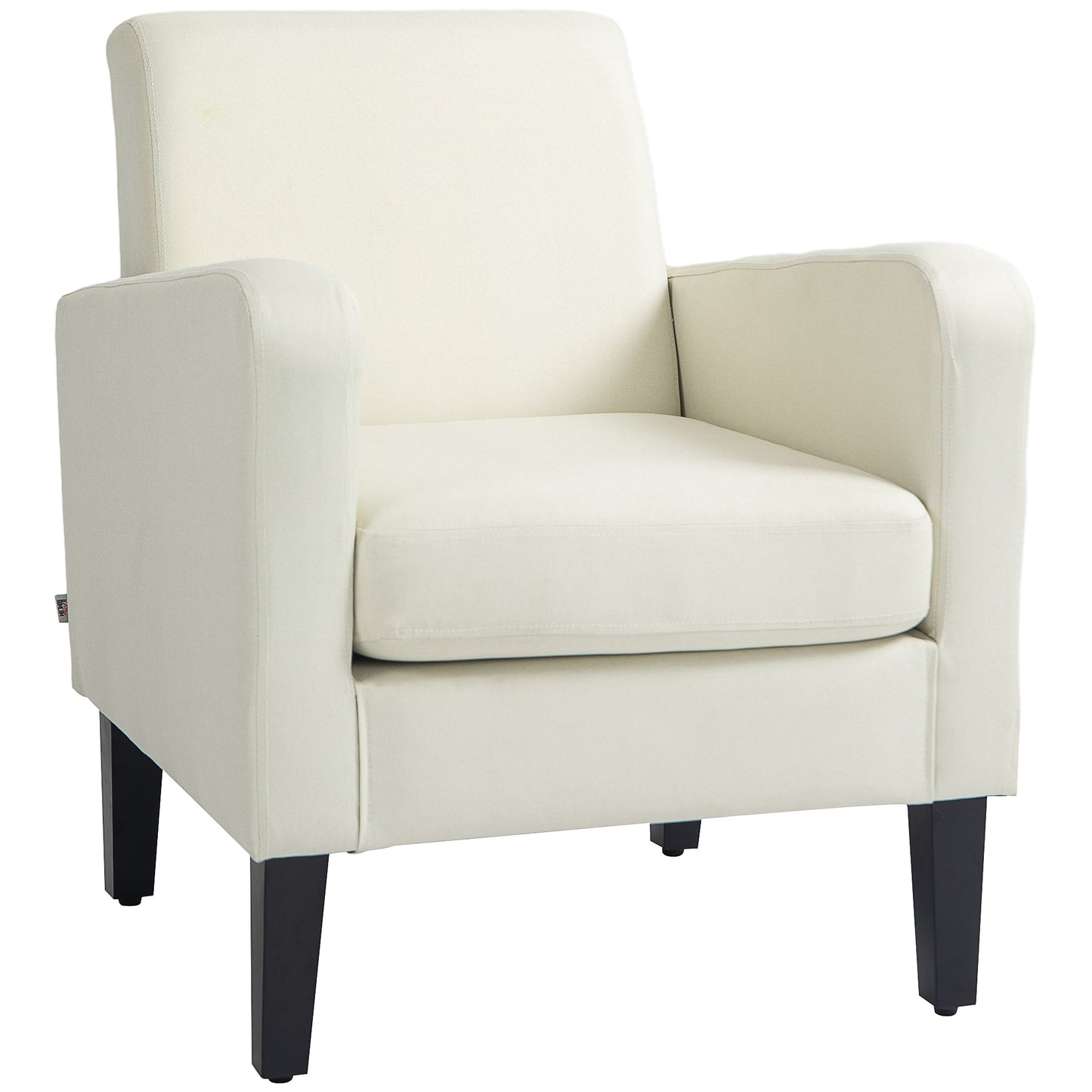 Modern Fabric Bedroom Armchair with Armrests, 66x72x74 cm, Cream