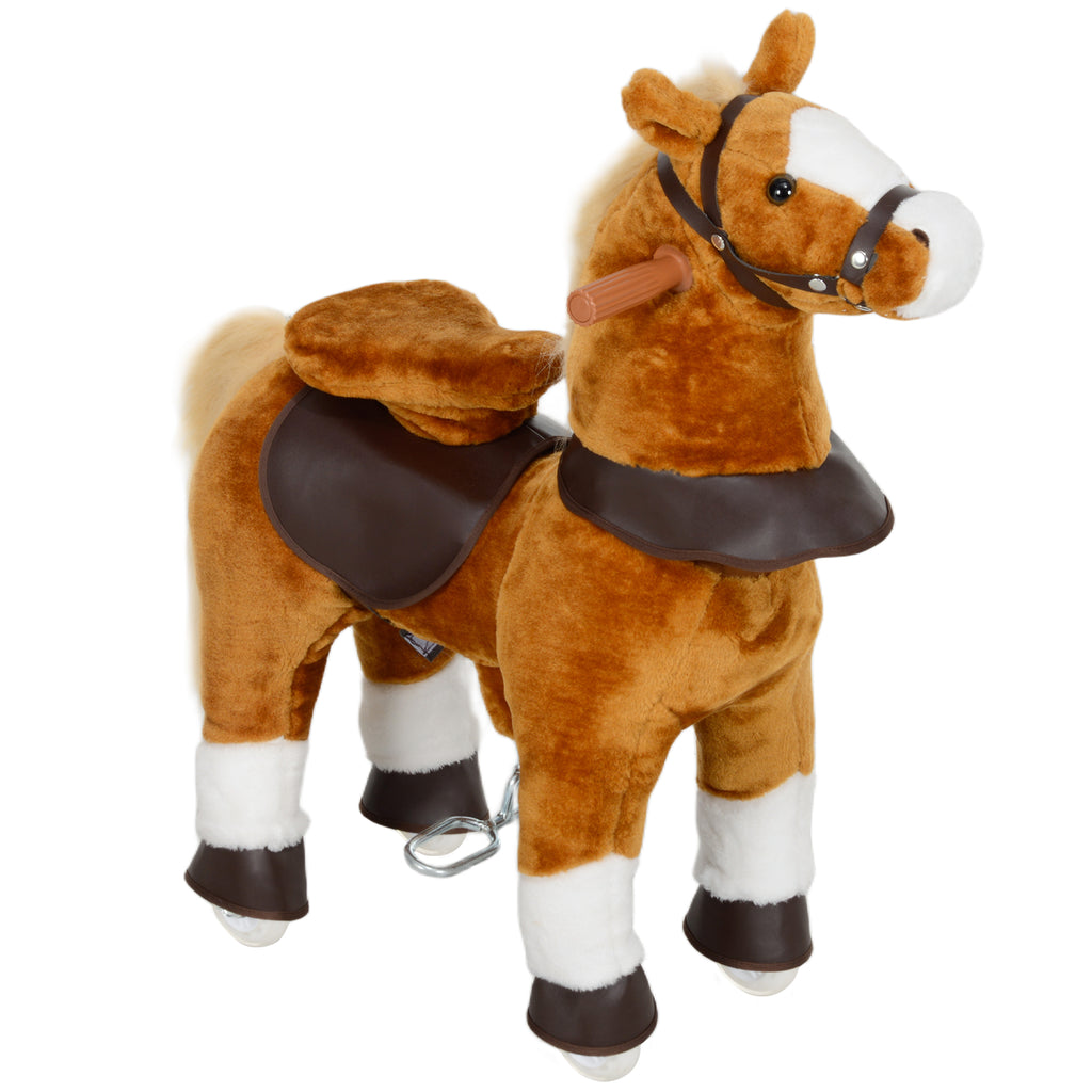 AIYAPLAY Rocking Horse for Children 3+ Years with Realistic Sounds and Pedal, 70x28x70 cm, Brown