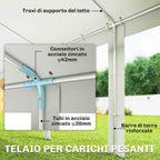 Outsunny 10x5 m Garden Tent with 10 Removable Side Walls, in PE and Galvanized Metal, White