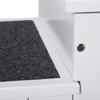 3-Step Dog Stairs with Non-Slip Mat and Storage Space, 40.5 x 44.5 x 38 cm, White