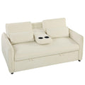 HOMCOM 3-in-1 2-Seater Sofa Bed with 3-Position Adjustable Backrest and 2 Cushions, Chenille, Beige