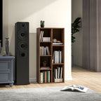 Wooden Cube Bookcase with 7 Shelves of Different Sizes, 50x24x106 cm, Walnut Color