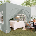 Folding Garden Gazebo 3x3m with Adjustable Height, UPF50+ Protection and Bag, Light Grey
