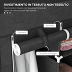 HOMCOM Fabric Wardrobe Space-Saving Folding Closet 125x43x162.5cm Black