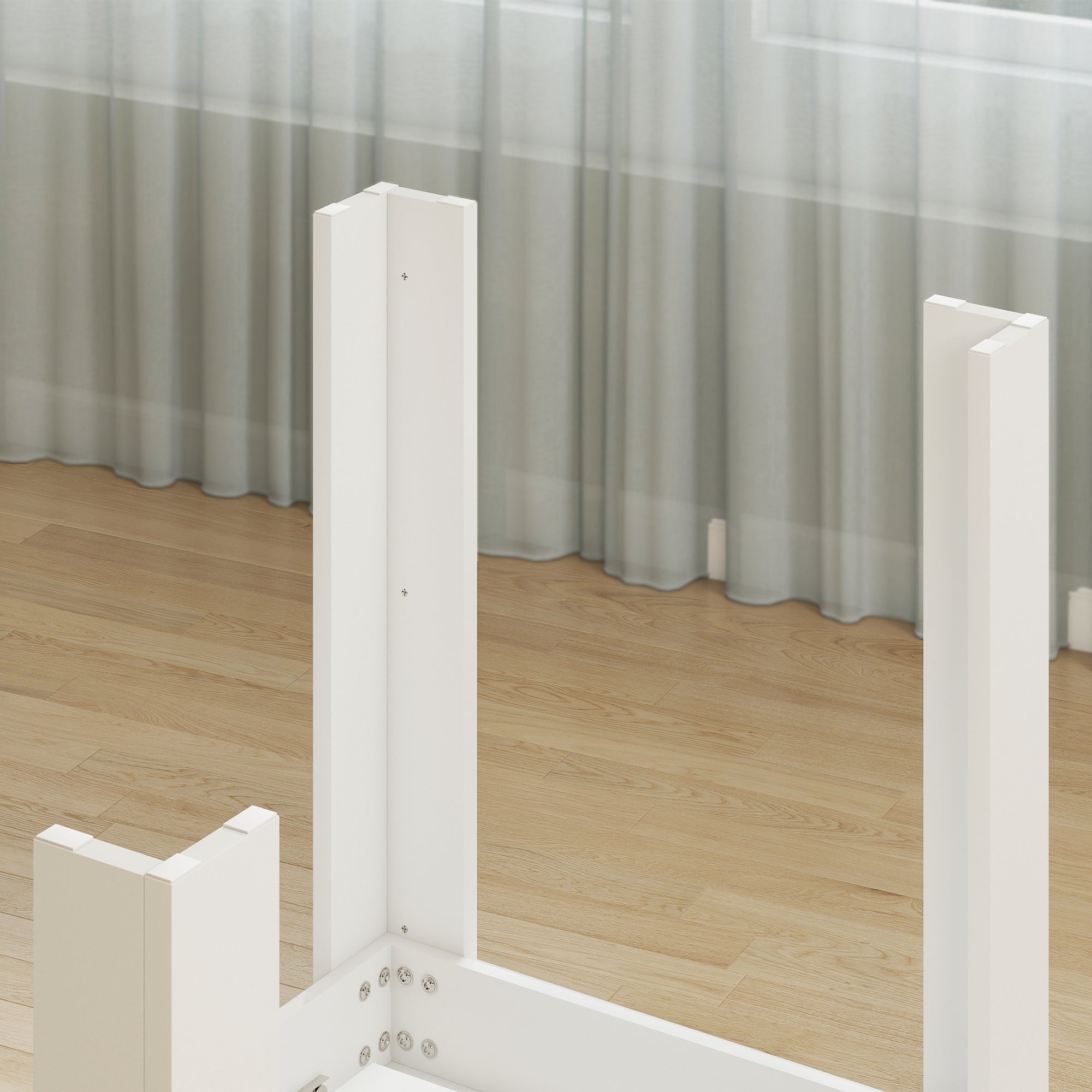 Extendable Dining Table for 6-8 People, 140-180 x 80 cm, White