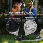 22 kg Round Umbrella Base for Umbrellas Max. 2.8 m and 38 mm or 48 mm Poles, Black