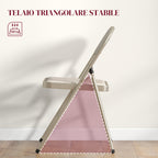 Set of 6 Modern Folding Chairs in Steel and Polyester, 45x46x78 cm, Beige