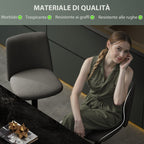 Set of 2 Swivel Bar Stools with Adjustable Height, in Linen Effect Fabric, 44x53x91-111 cm, Dark Grey