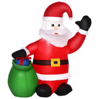 Inflatable Santa Claus with LED Lights, Polyester, 70 x 45 x 120cm, Red, with Fan