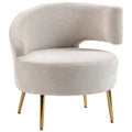 HOMCOM Modern Cream White Chenille Upholstered Chair with Arched Backrest, 69x65x67 cm