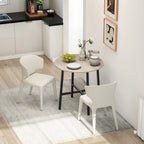 Round Industrial Dining Table for 2 People, in Wood and Steel, Ø80x75 cm, Black and Wood Color