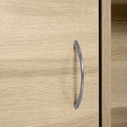 Wooden Bookcase, Multipurpose Cabinet with 3 Shelves, 4 Compartments and 2 Doors, 61.5x29.5x80cm