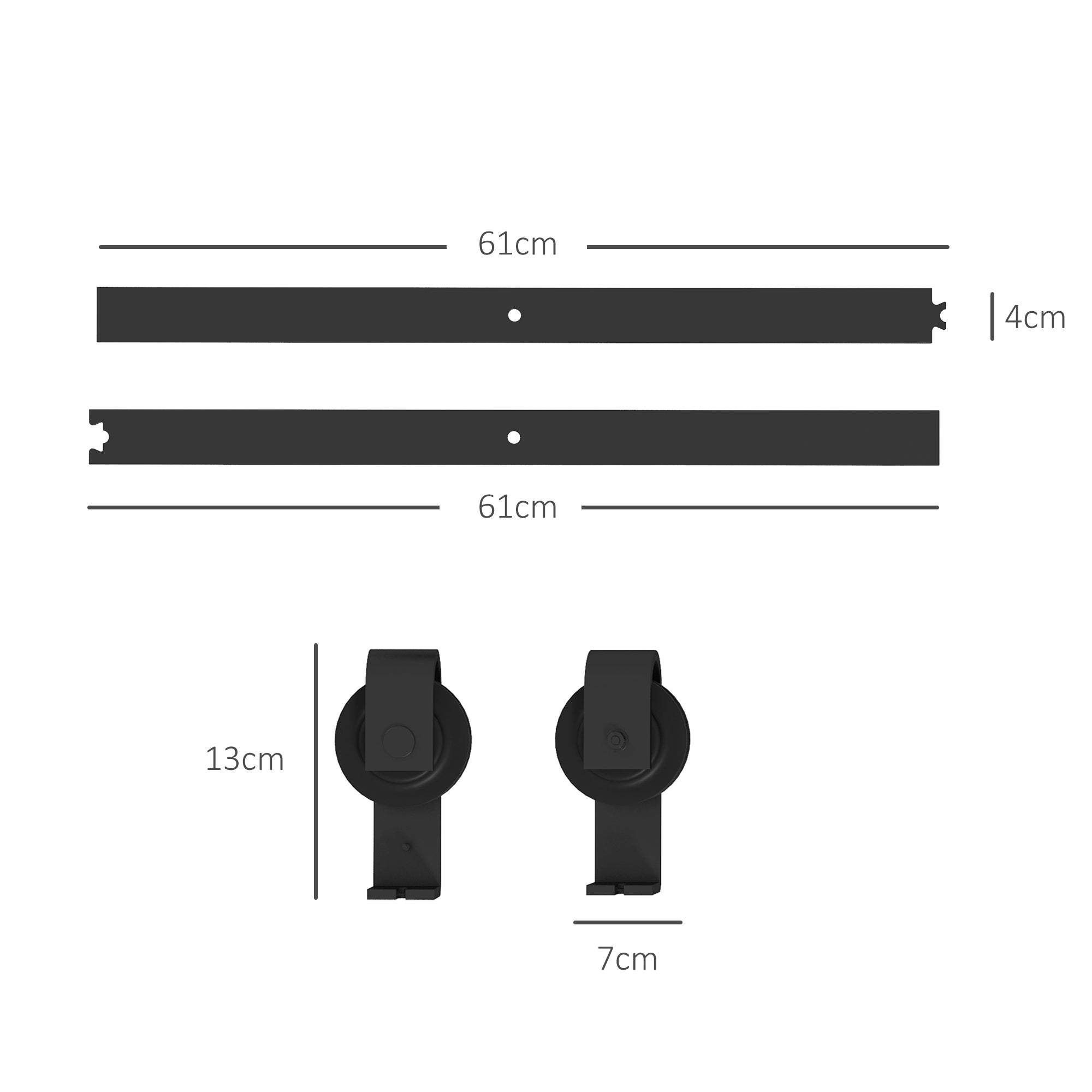 Black Carbon Steel Folding Sliding Door Kit 122x0.5x4cm