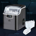 Ice Maker, 20kg in 24 Hours, 24 Cubes in 14-18 Minutes, Self-Cleaning System, Black